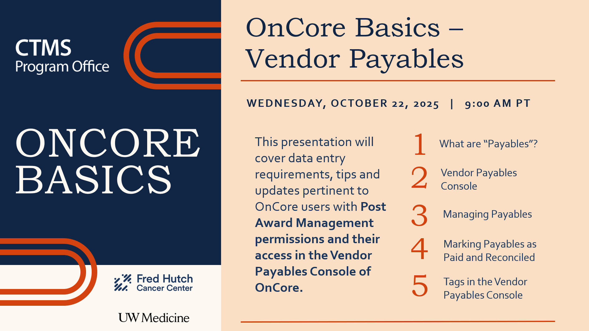 OnCore Basic Webinar: Vendor Payables @ Zoom