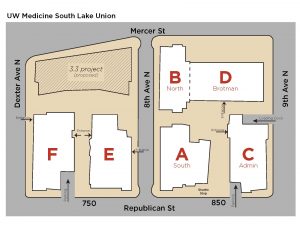 a map of the UW SLU campus