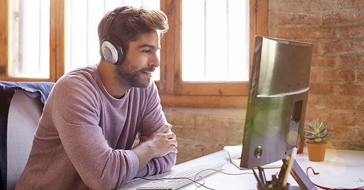 man at computer